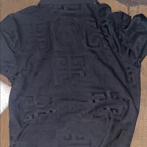 Black Patterned Polo Shirt